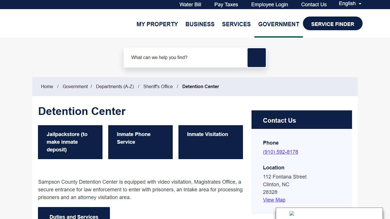 Detention Center - Sampson County Government